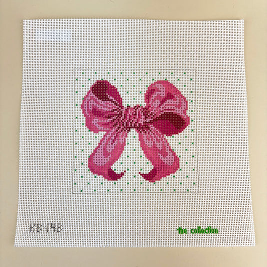 The Collection Designs Small Pink Bow Needlepoint Canvas