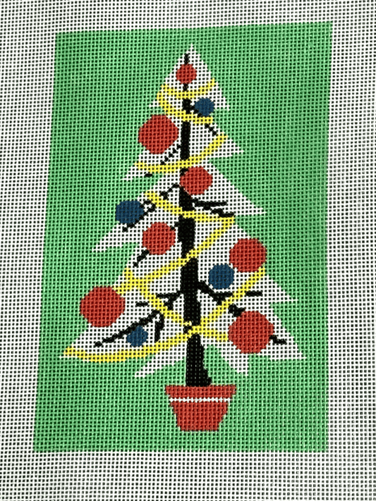 Curious Cowgirl Christmas Tree Needlepoint Canvas