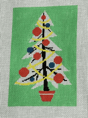 Curious Cowgirl Christmas Tree Needlepoint Canvas