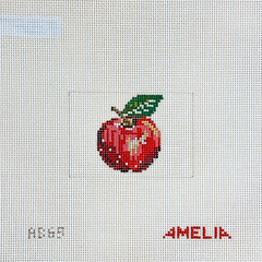 The Gingham Stitchery Amelia Bond Designs Apple Luggage Tag Needlepoint Canvas