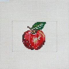 The Gingham Stitchery Amelia Bond Designs Apple Luggage Tag Needlepoint Canvas