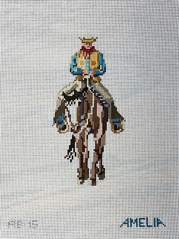 The Gingham Stitchery Cowboy Needlepoint Canvas