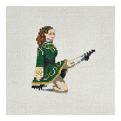 The Gingham Stitchery Kate Woodward Irish Dancer Needlepoint Canvas