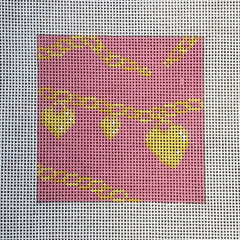 The Gingham Stitchery Maddie Sweet Designs Heart Charm Insert Needlepoint Canvas