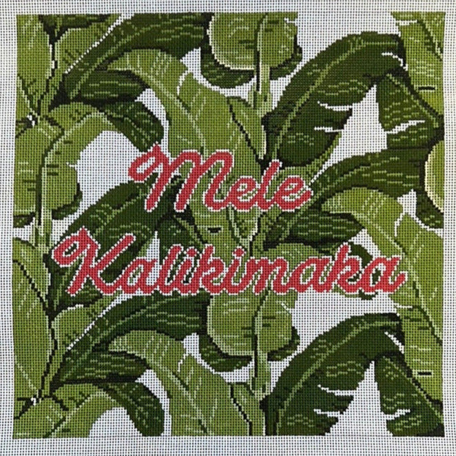 The Gingham Stitchery Mele Kalikimaka Needlepoint Canvas