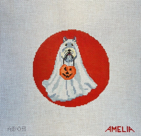 The Gingham Stitchery Stella the Ghost Needlepoint Canvas