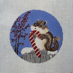 The Gingham Stitchery The Squirrel and The Snail Winter Sweets Chipmunk  Needlepoint Canvas