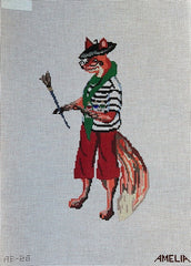 The Gingham Stitchery Francois the Fox Needlepoint Canvas
