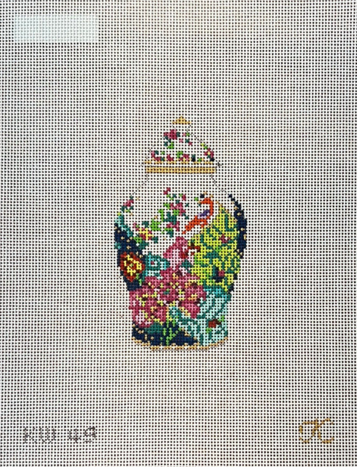 The Gingham Stitchery Tobacco Ginger Jar Needlepoint Canvas