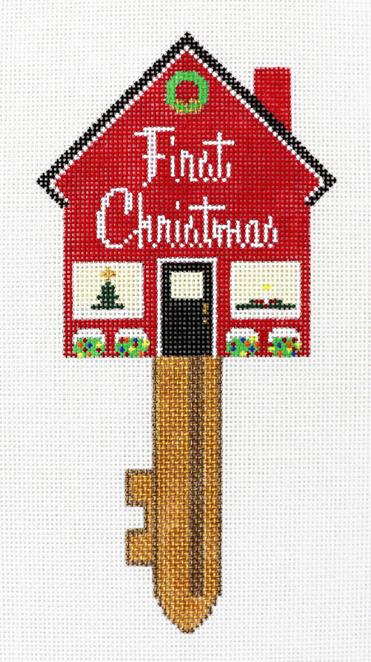 The Meredith Collection First Christmas House Key Needlepoint Canvas