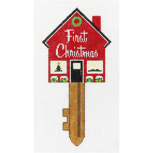 The Meredith Collection First Christmas House Key Needlepoint Canvas