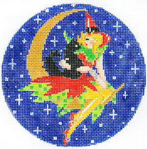 The Meredith Collection Witch on the Moon Needlepoint Canvas