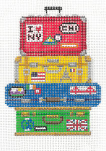 The Meredith Collection World Traveler Luggage Needlepoint Canvas