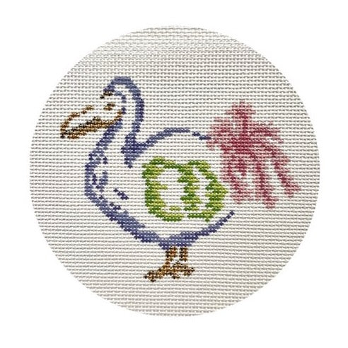 The Plum Stitchery Alice in Technicolor - Dodo Bird Needlepoint Canvas