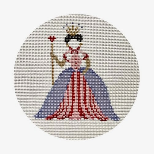 The Plum Stitchery Alice in Technicolor - Queen of Hearts Needlepoint Canvas