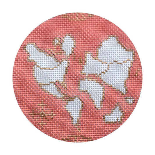 The Plum Stitchery Atlas Round - Coral Needlepoint Canvas - 18M