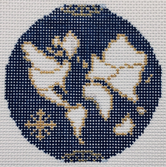 The Plum Stitchery Atlas Round Needlepoint Canvas - 13M