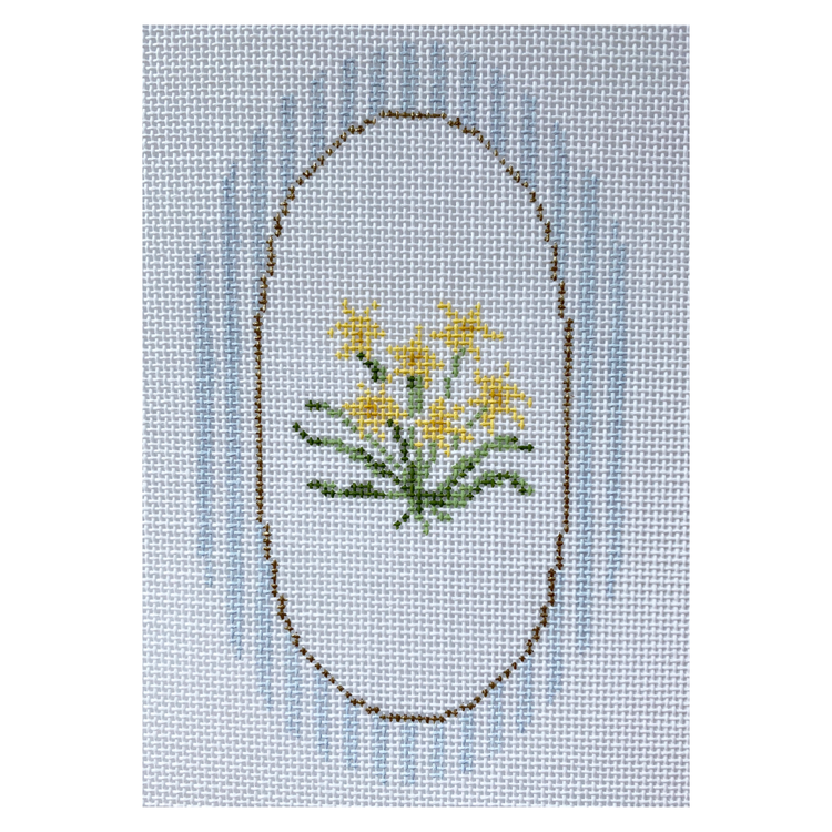 The Plum Stitchery Daffodil Needlepoint Canvas