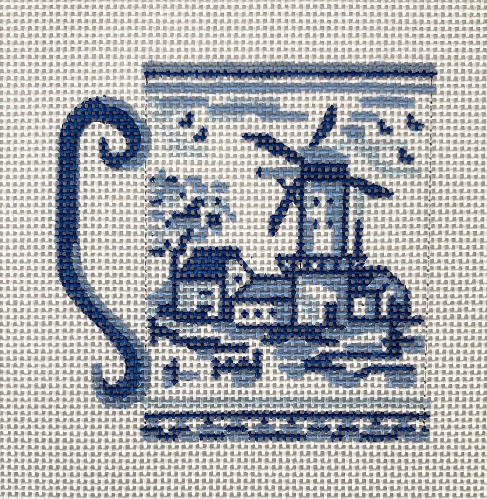 The Plum Stitchery Delft Landscape 1 Needlepoint Canvas