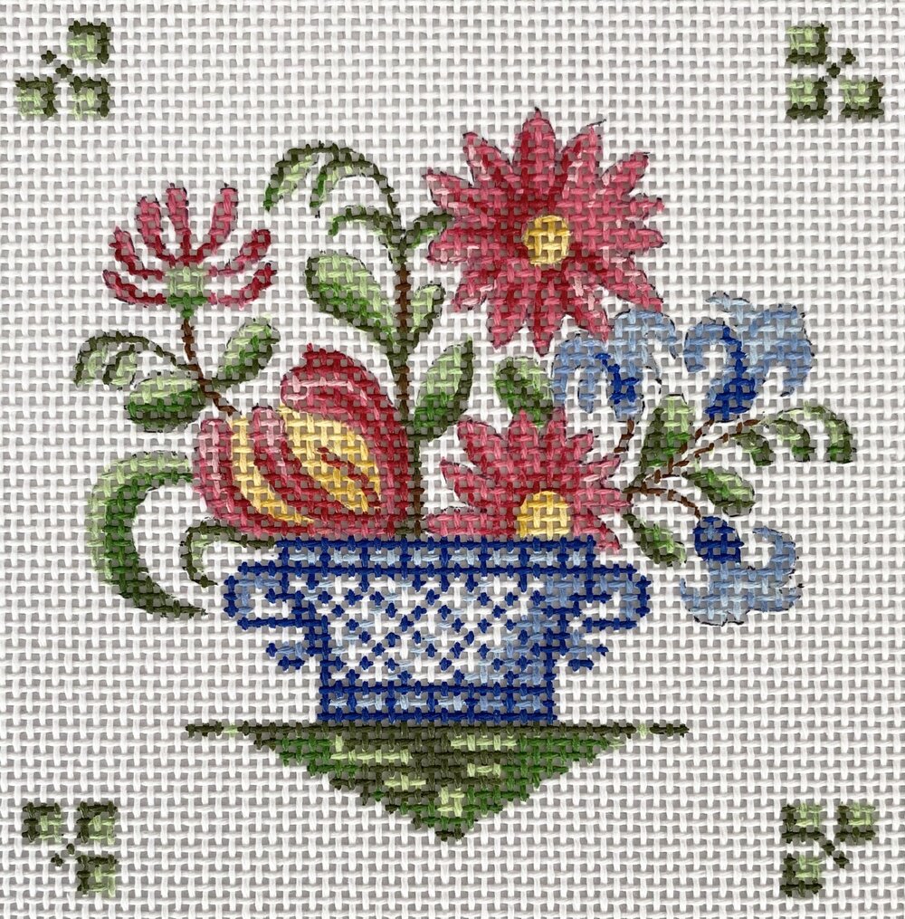 The Plum Stitchery Faience 4 Needlepoint Canvas