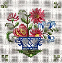 The Plum Stitchery Faience 4 Needlepoint Canvas