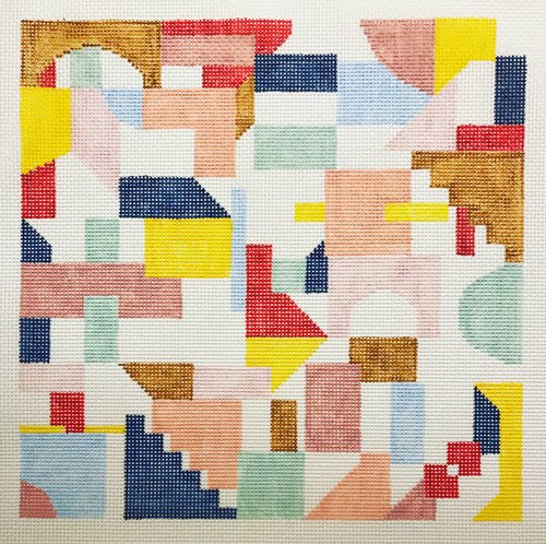 The Plum Stitchery Geometric Series - Color Blocks Needlepoint Canvas