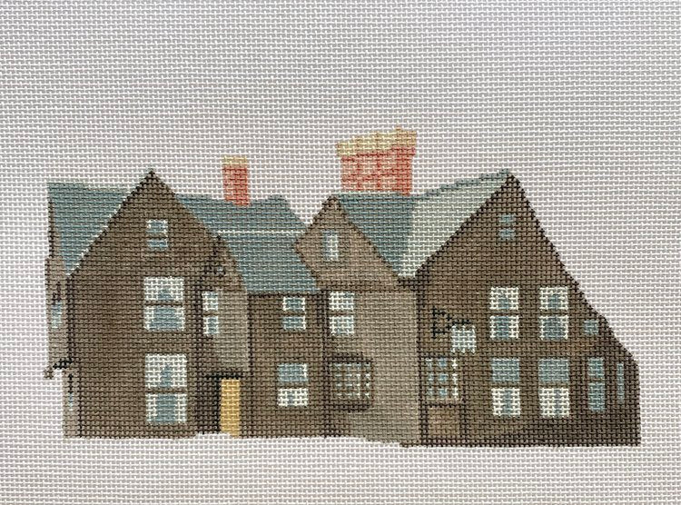 The Plum Stitchery House of the Seven Gables Needlepoint Canvas - 18M