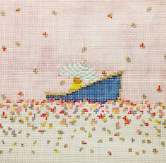 The Plum Stitchery It's Raining Flowers Needlepoint Canvas