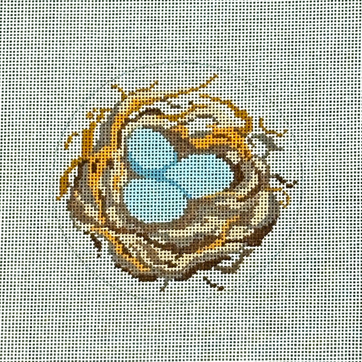 The Plum Stitchery JCB Stitches The Bluebird Nest Needlepoint Canvas