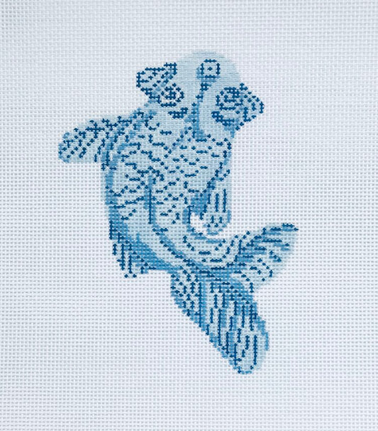 The Plum Stitchery Koi Ornament Needlepoint Canvas