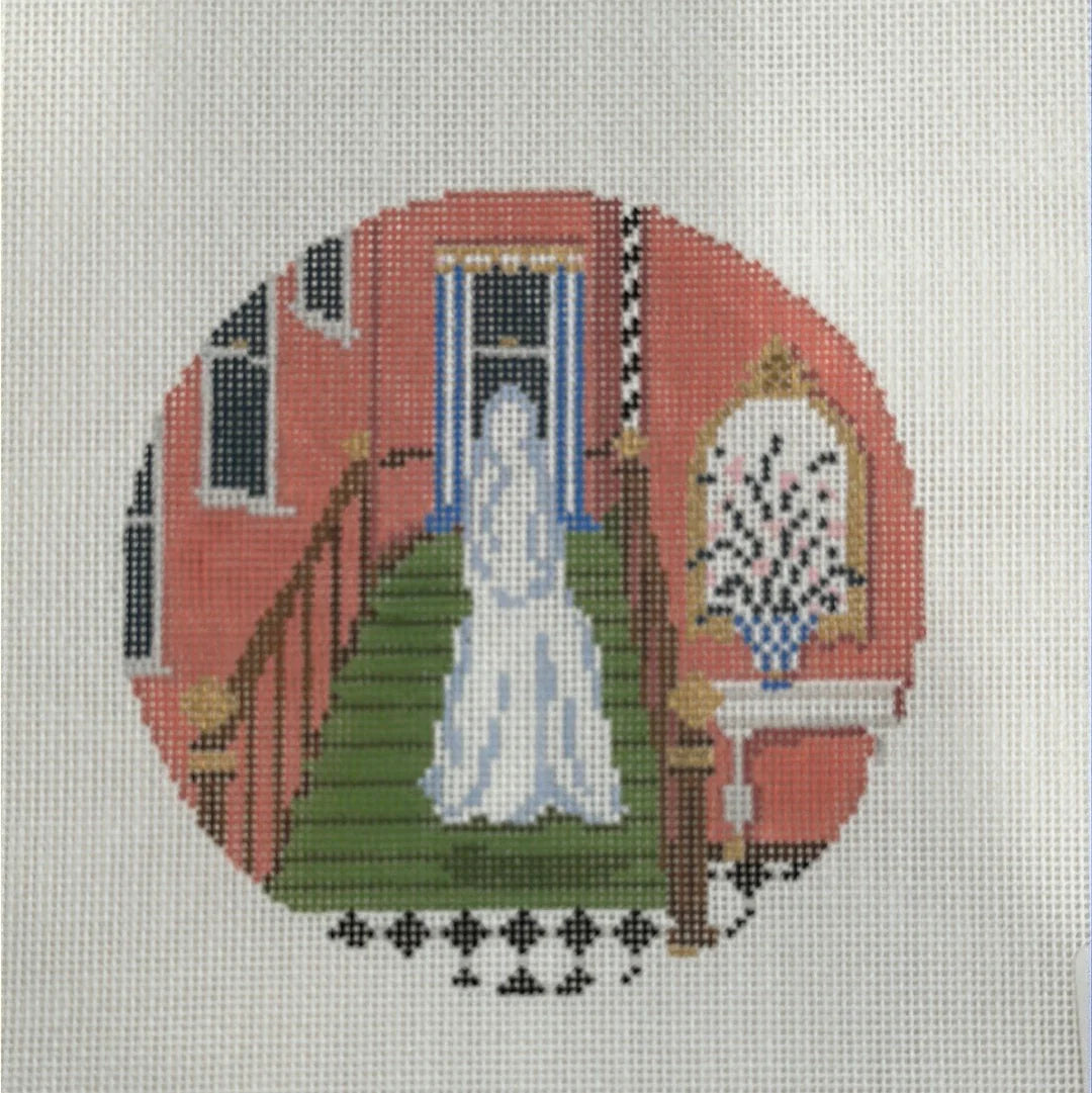 The Plum Stitchery Lady in White Needlepoint Canvas