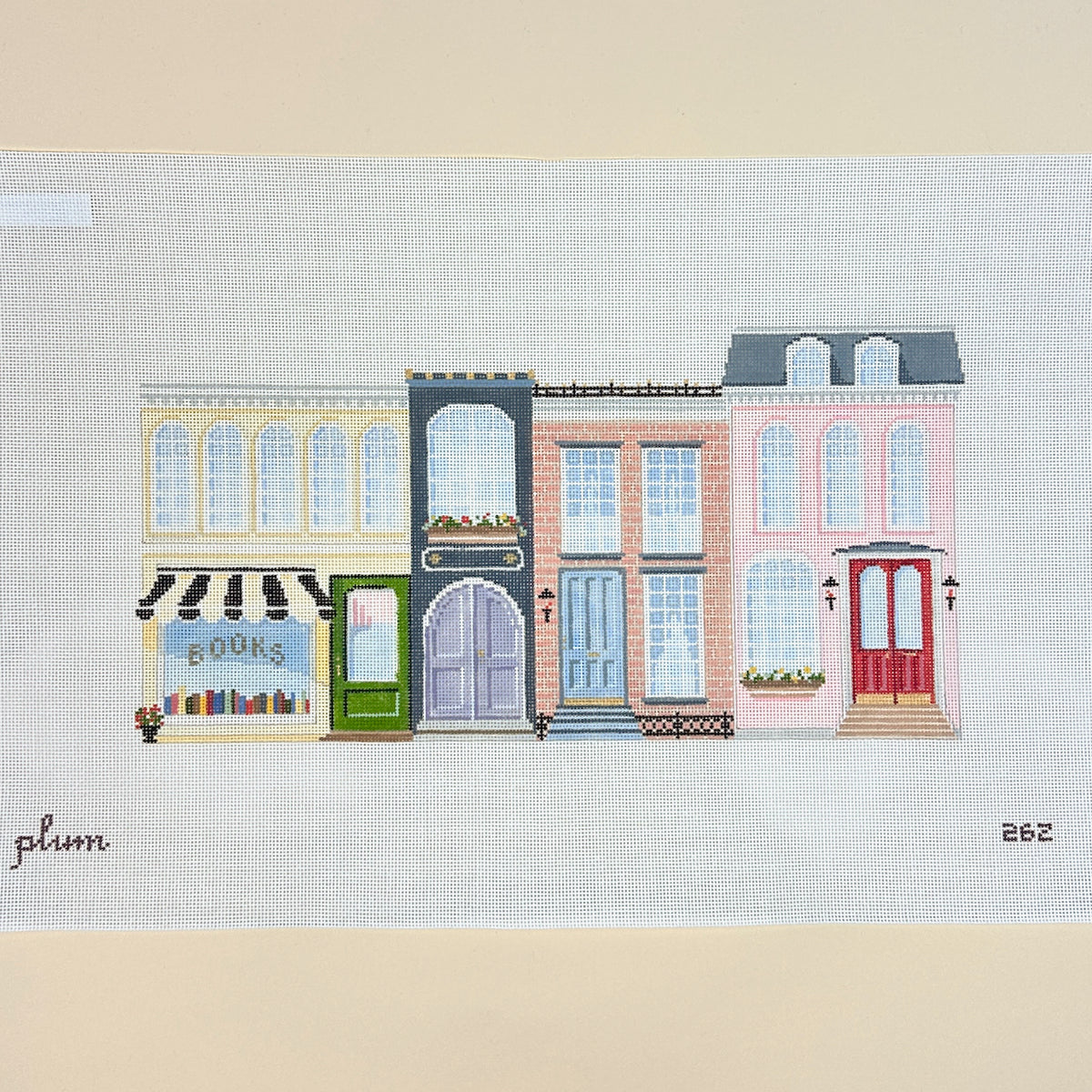 The Plum Stitchery Main Street Needlepoint Canvas