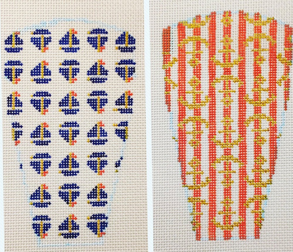 The Plum Stitchery Nautical Scissors Case Needlepoint Canvas