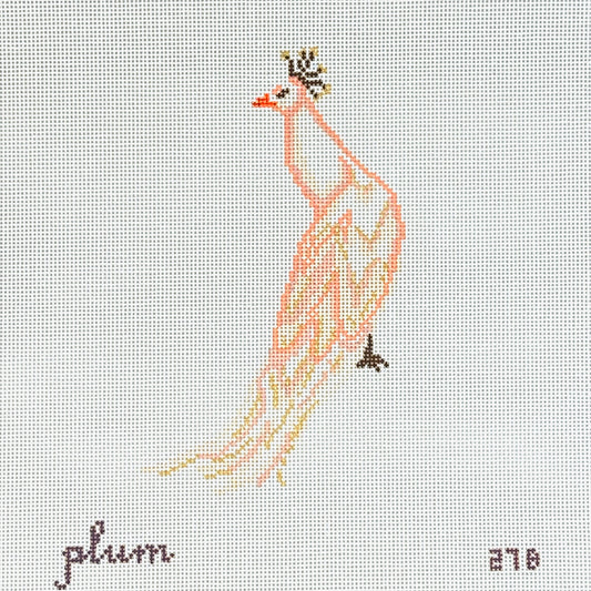 The Plum Stitchery Peahen Needlepoint Canvas