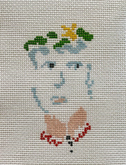 The Plum Stitchery Petite Face - Green Hat Needlepoint Canvas