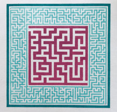 The Plum Stitchery Pink Center Maze Needlepoint Canvas