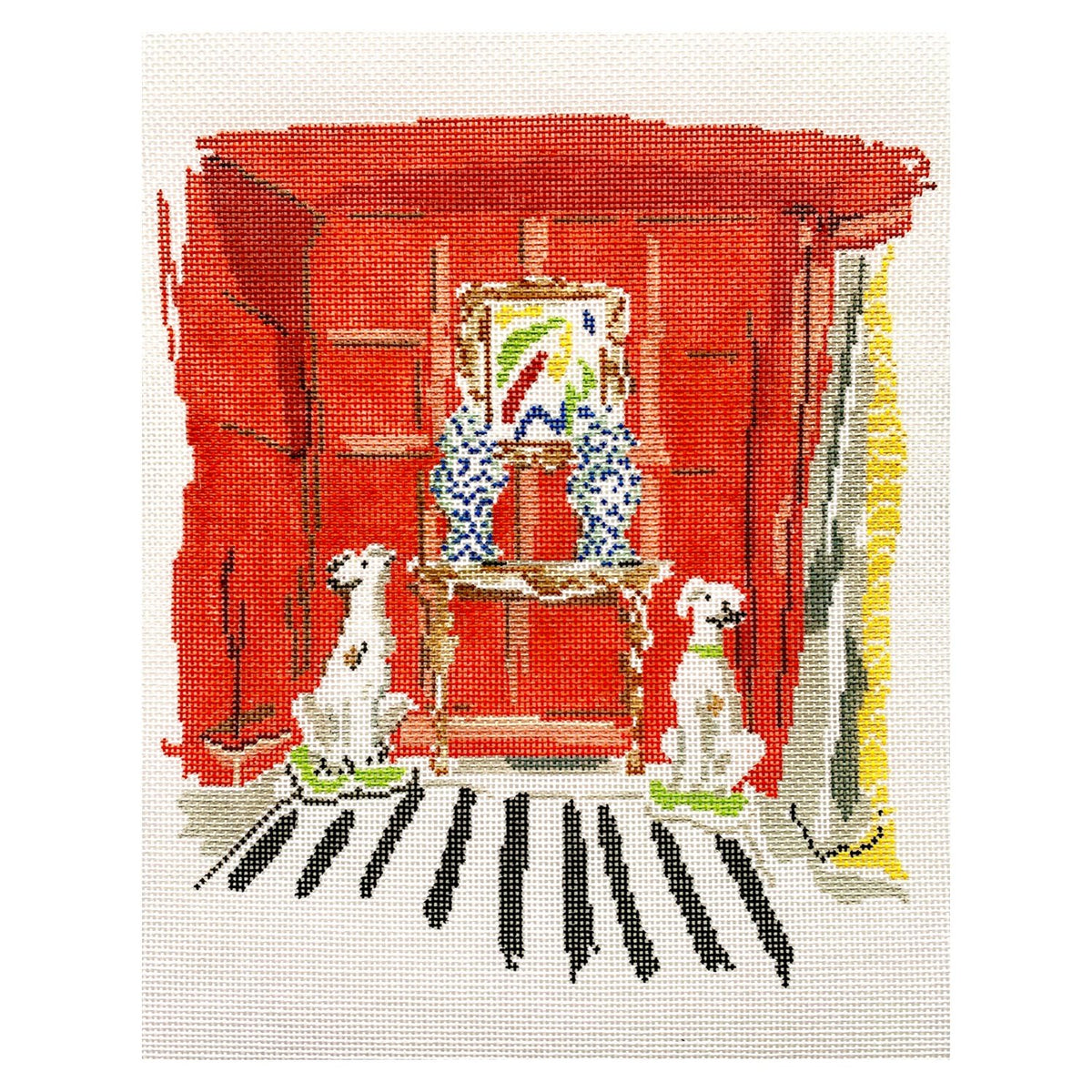The Plum Stitchery Dana Gibson Red Room Needlepoint Canvas