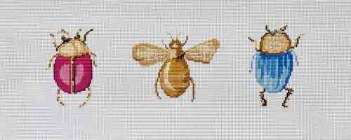 The Plum Stitchery Scarab Trio - 1 Needlepoint Canvas