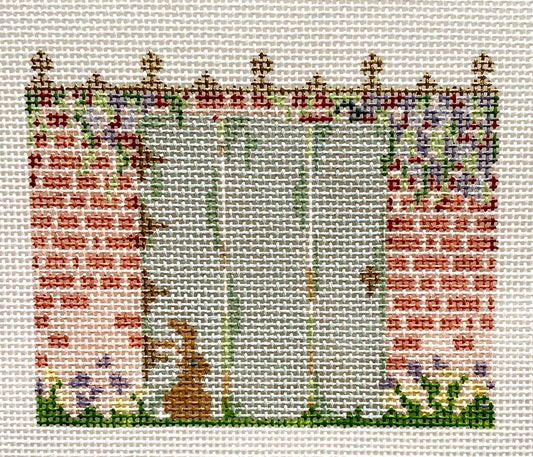 The Plum Stitchery Secret Garden Door Needlepoint Canvas