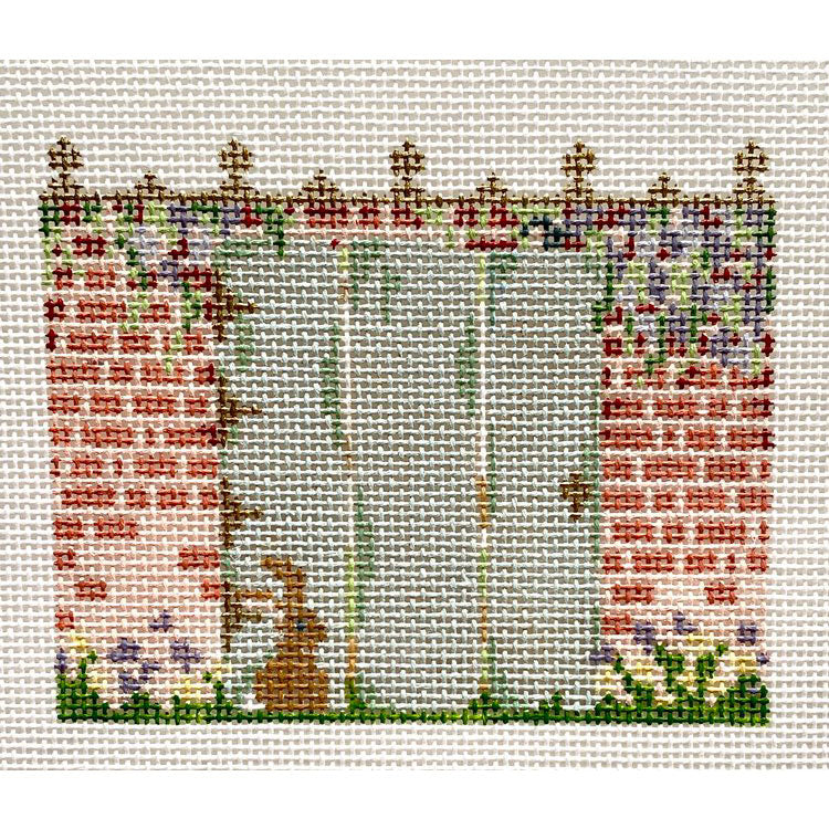 The Plum Stitchery Secret Garden Door Needlepoint Canvas