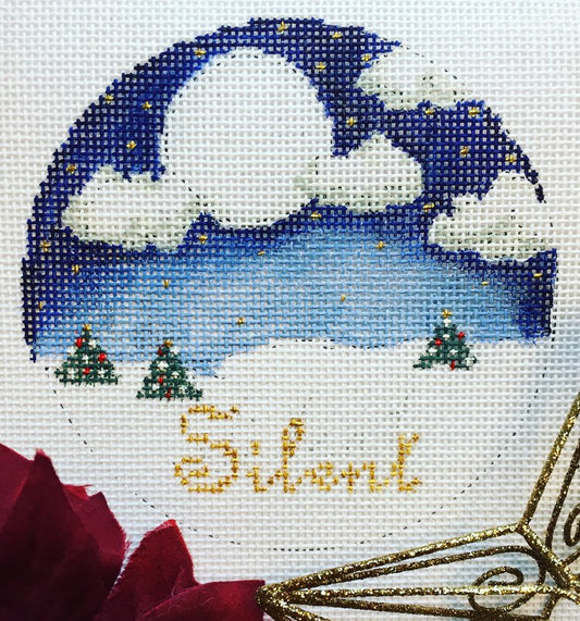 The Plum Stitchery Silent Night Needlepoint Canvas