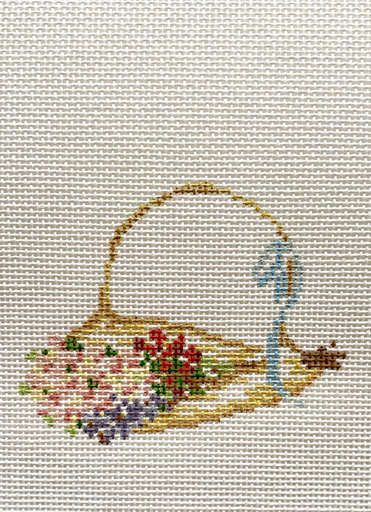 The Plum Stitchery The Secret Garden - Gathering Basket Needlepoint Canvas