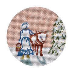 The Plum Stitchery Twelvetide in Color - Eight Maids A-milking Needlepoint Canvas