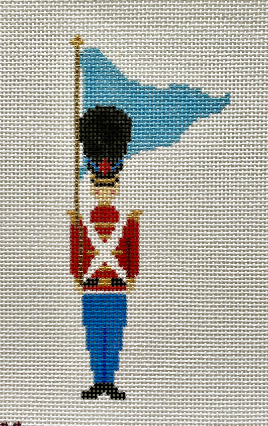 The Plum Stitchery Victorian Christmas - Soldier & Flag Needlepoint Canvas