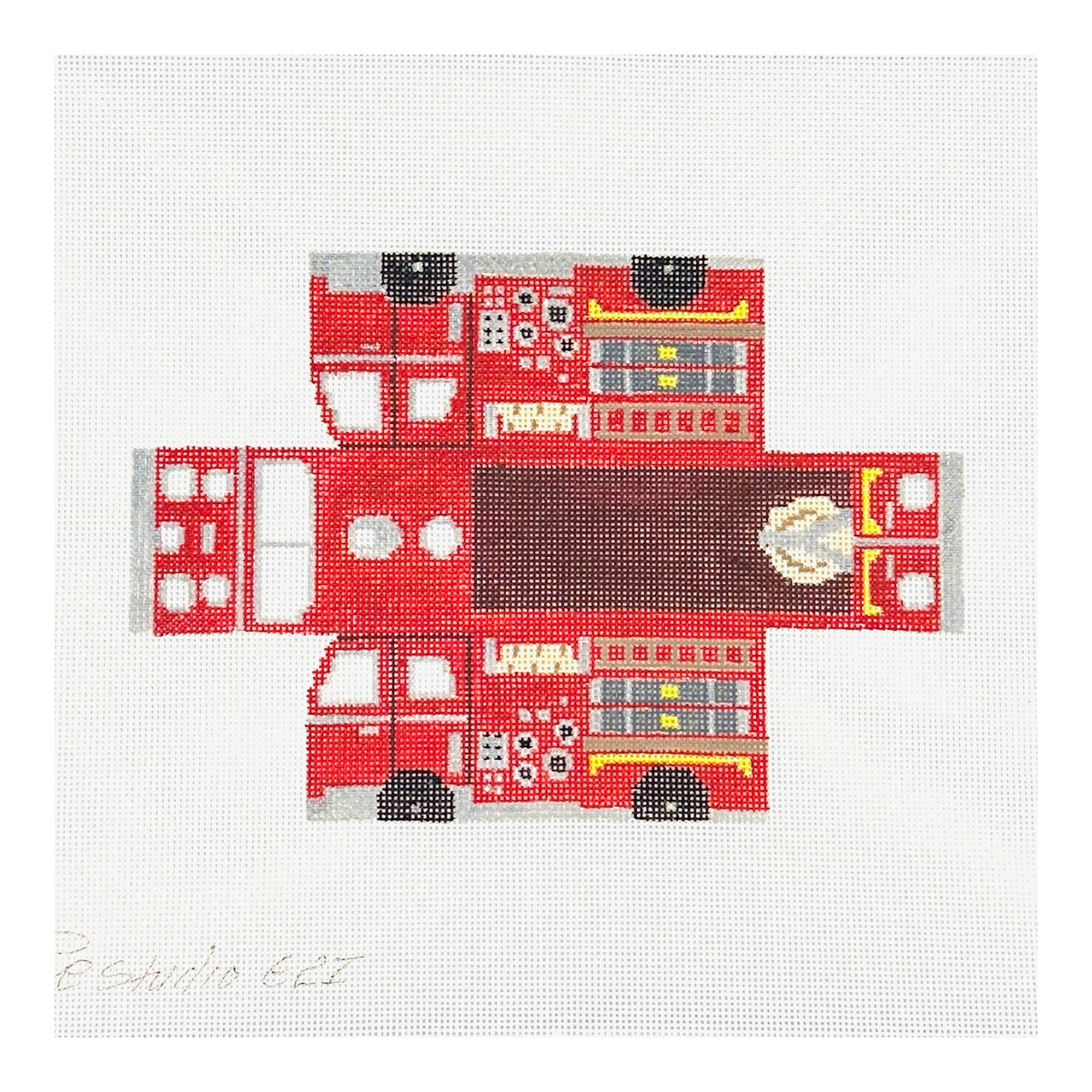 The Studio Midwest Firetruck Needlepoint Canvas