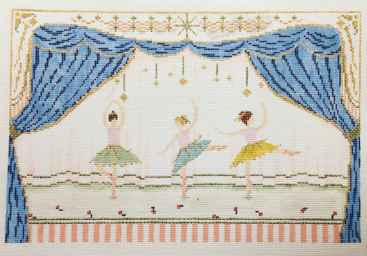 The Plum Stitchery Ballerinas Needlepoint Canvas