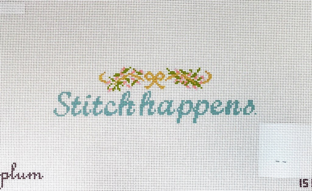 The Plum Stitchery Stitch Happens Needlepoint Canvas