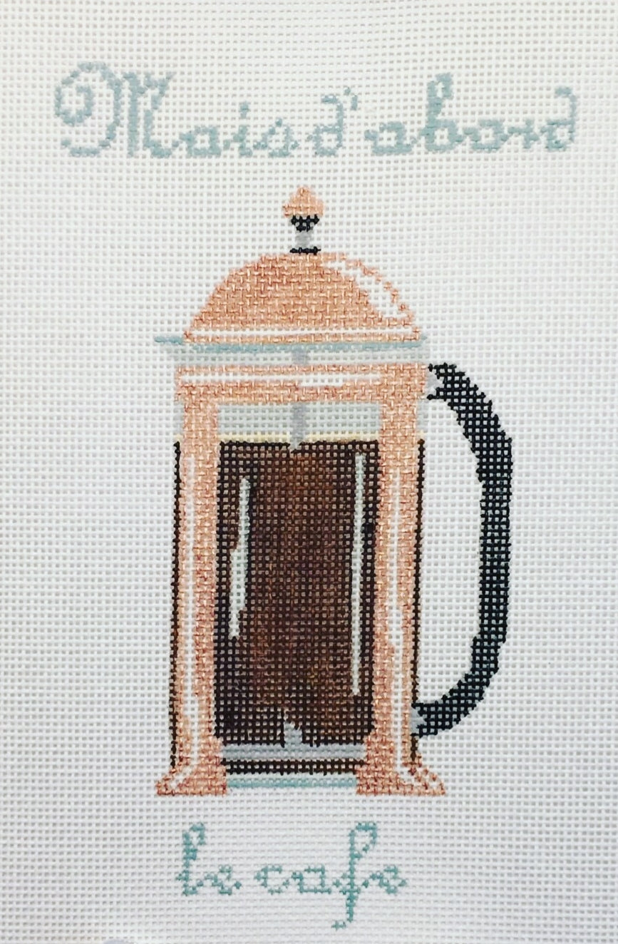 The Plum Stitchery French Press Needlepoint Canvas