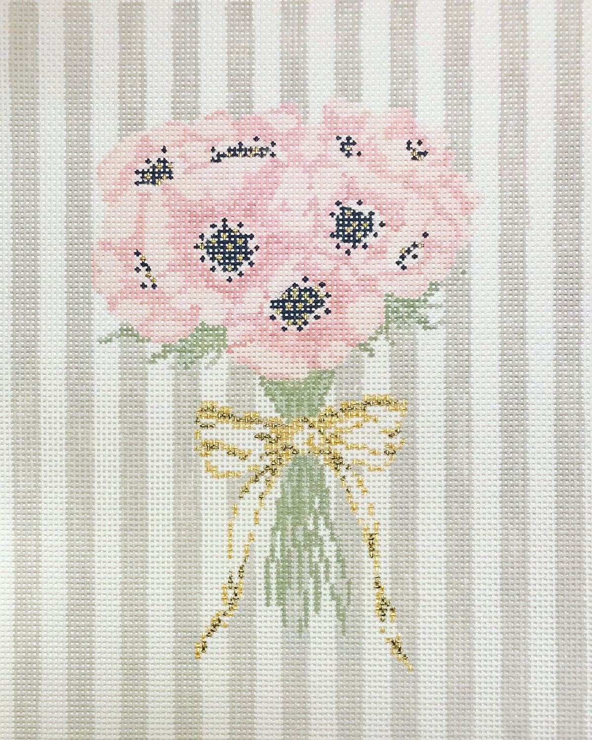 The Plum Stitchery Blushing Bouquet Needlepoint Canvas