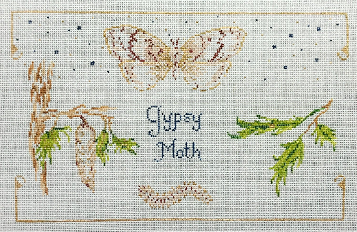 The Plum Stitchery Gypsy Moth Needlepoint Canvas